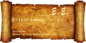 Erlitz Emese névjegykártya